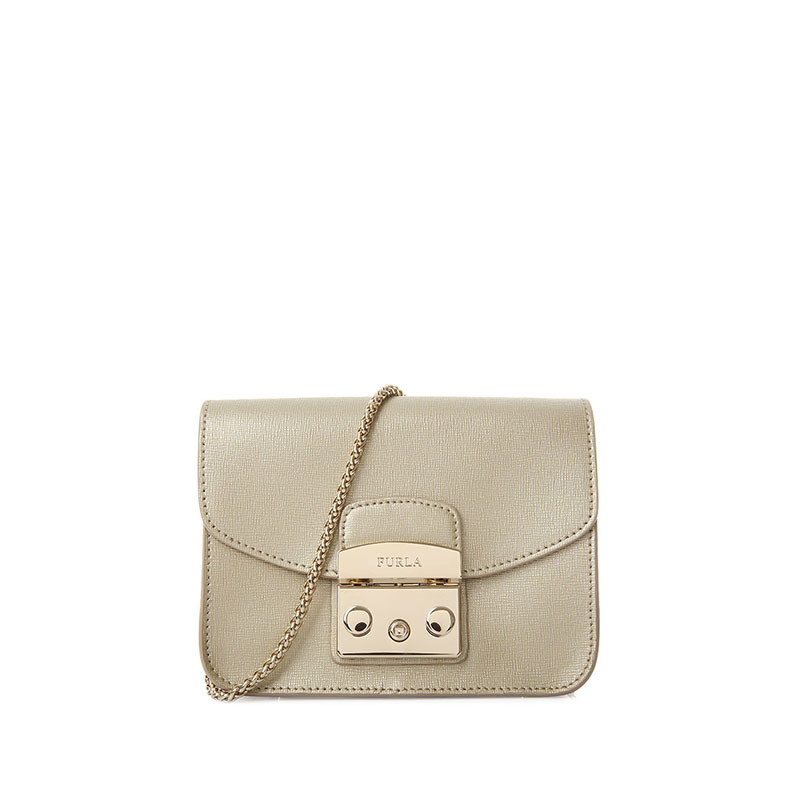 FURLA芙拉 METROPOLIS链条牛皮迷你女士斜挎包 BGZ7SFMCOLORGOLDF