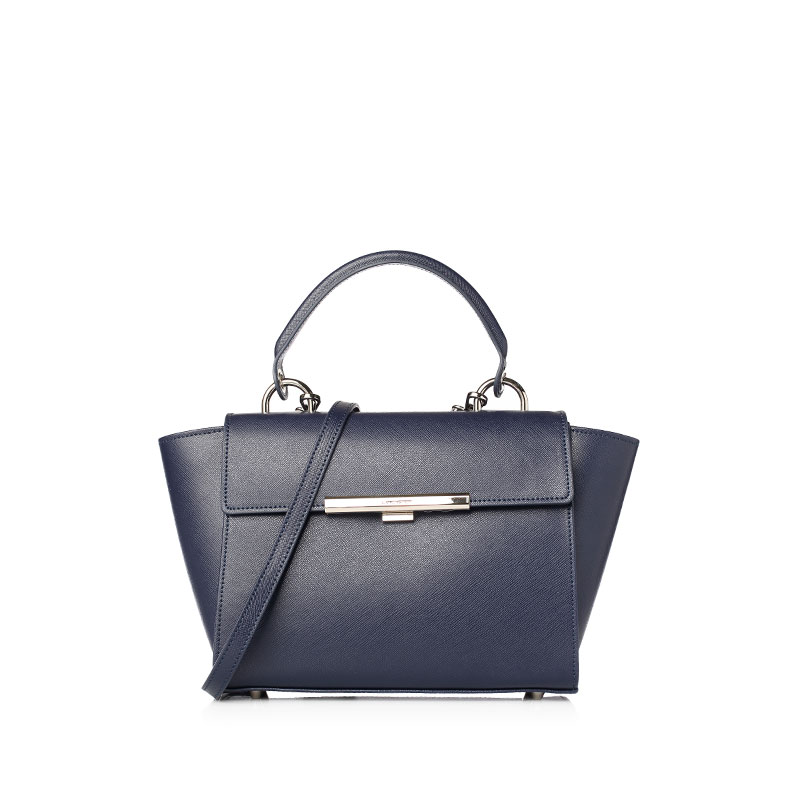 Lancaster Paris ADÈLE翻盖十字纹牛皮女士手提斜挎包 42165BLUEFONCEF