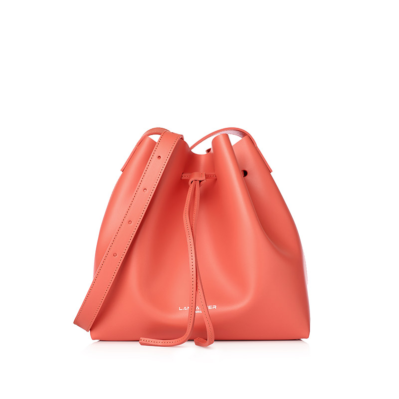 Lancaster Paris 抽绳束口纯色牛皮小号女士斜挎水桶包 42310PASTEQUEF
