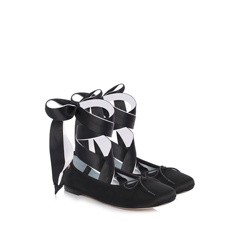 CHIARA FERRAGNI 蝴蝶结装饰绑带女士平底鞋 CF1422RASONERO