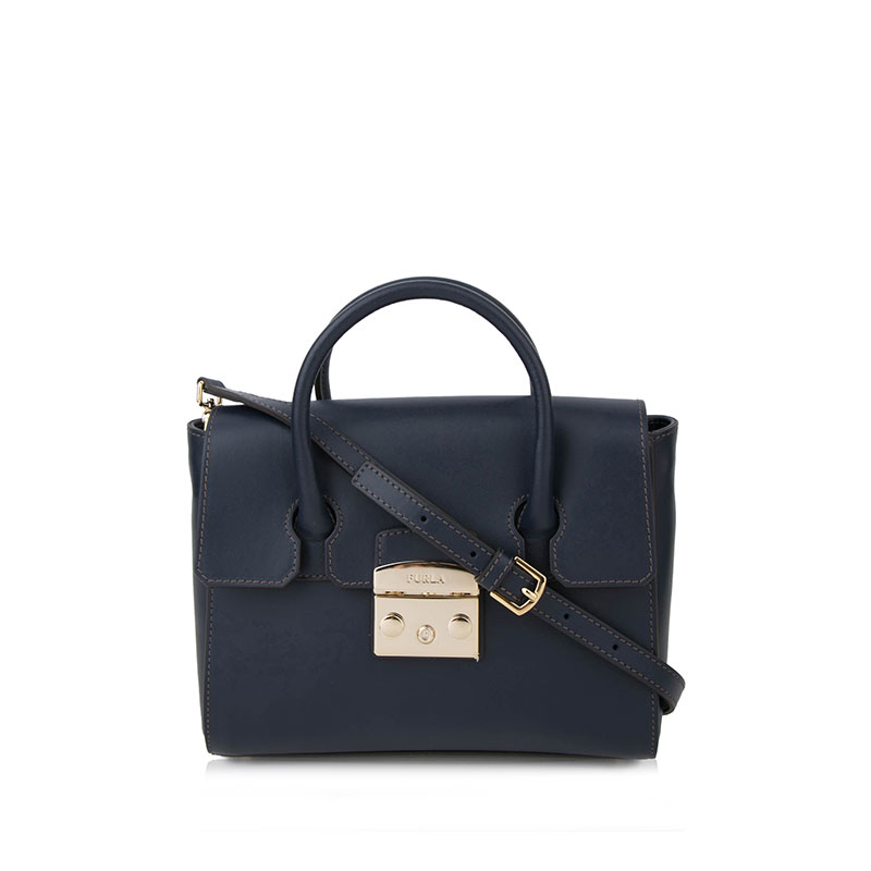 FURLA METROPOLIS滑面牛皮女士手提斜挎包 BGX6VFOBLUDF