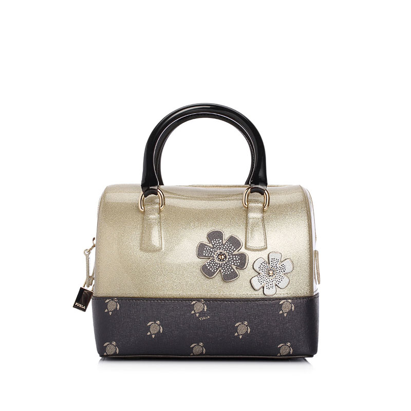 FURLA 花朵装饰海龟印花女士手提包 BMR6PL8COLORGOLDTONIF