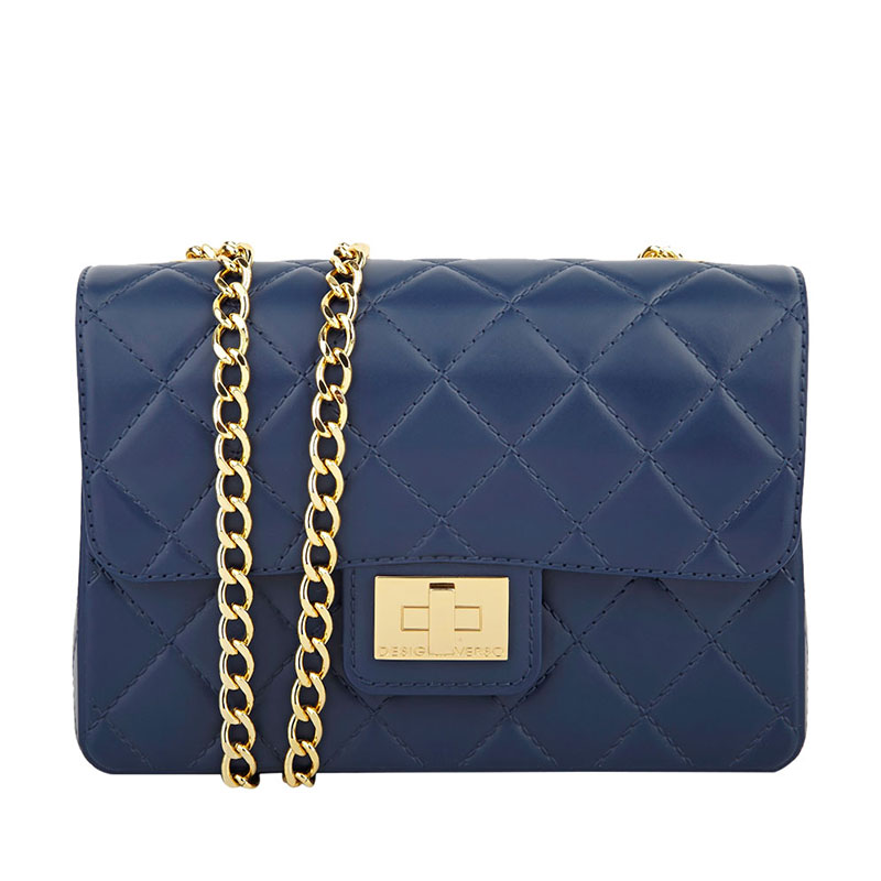 DESIGN INVERSO MILANO系列菱格链条女士单肩包 MILANOBLUEMETALOROF