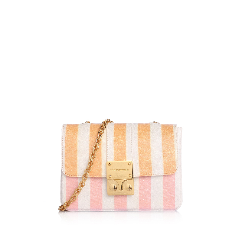 DESIGN INVERSO AMALFI翻盖链条女士斜挎包 AMALFIPRINTBIANCOROSAARANCIOF