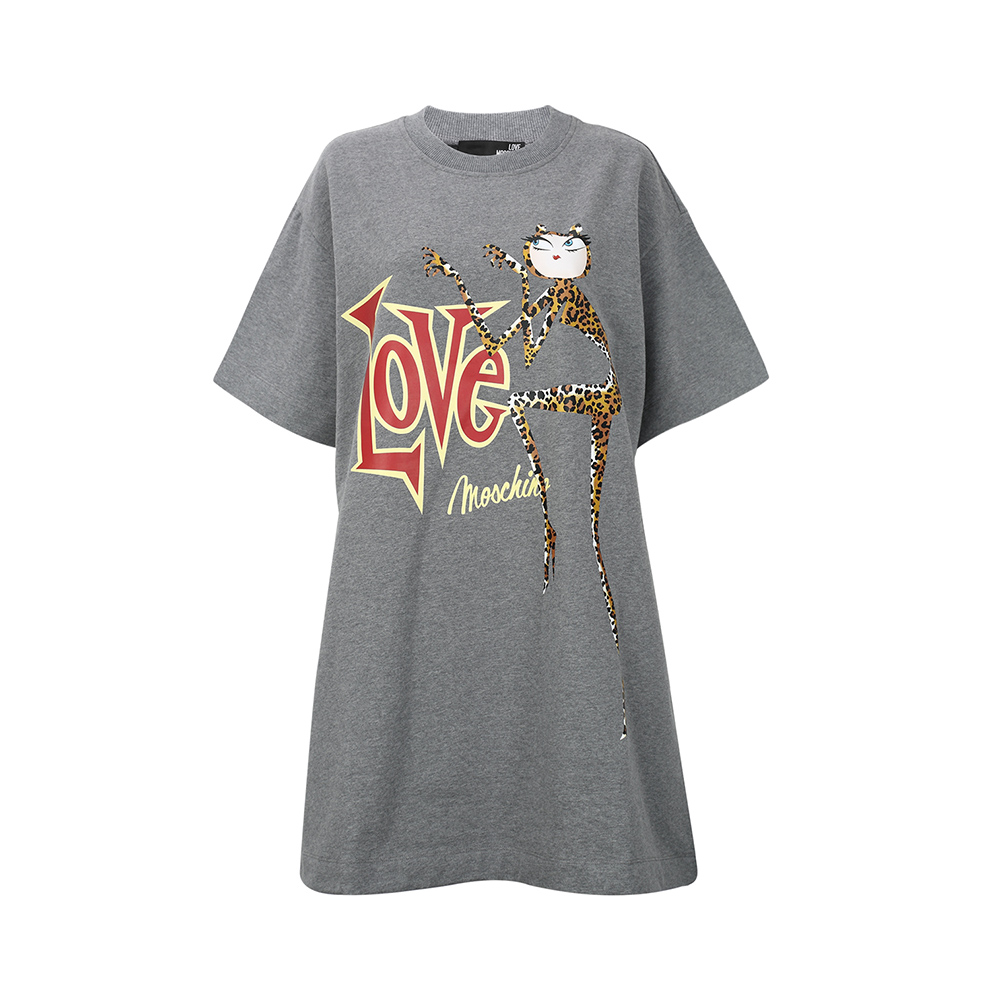 Love Moschino“爱”莫斯奇诺 圆领卡通人物字母印花女士连衣裙 W581504EB933