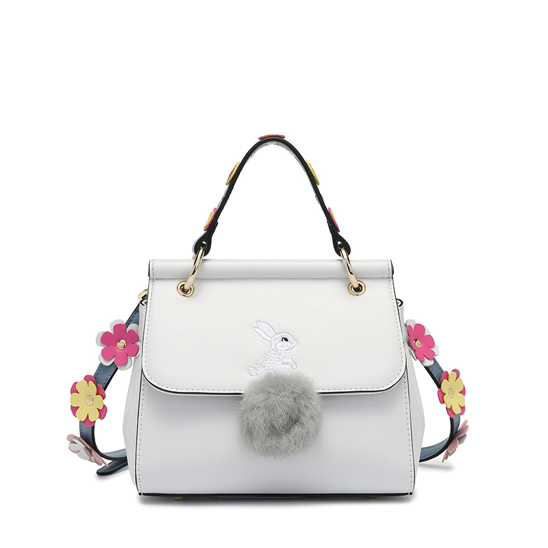 doodoo包包女2017新款斜挎包毛球韩版单肩包秋冬款女士手提包女包