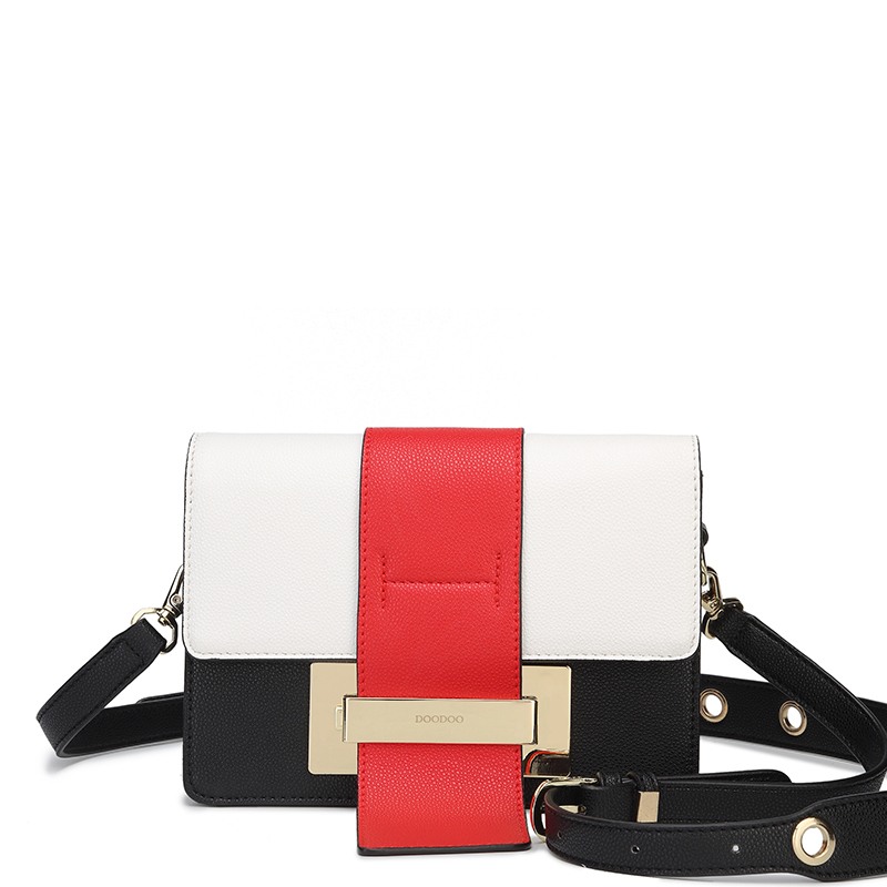 doodoo包包女2019新款潮宽肩带韩版小方包百搭单肩斜挎包时尚女包