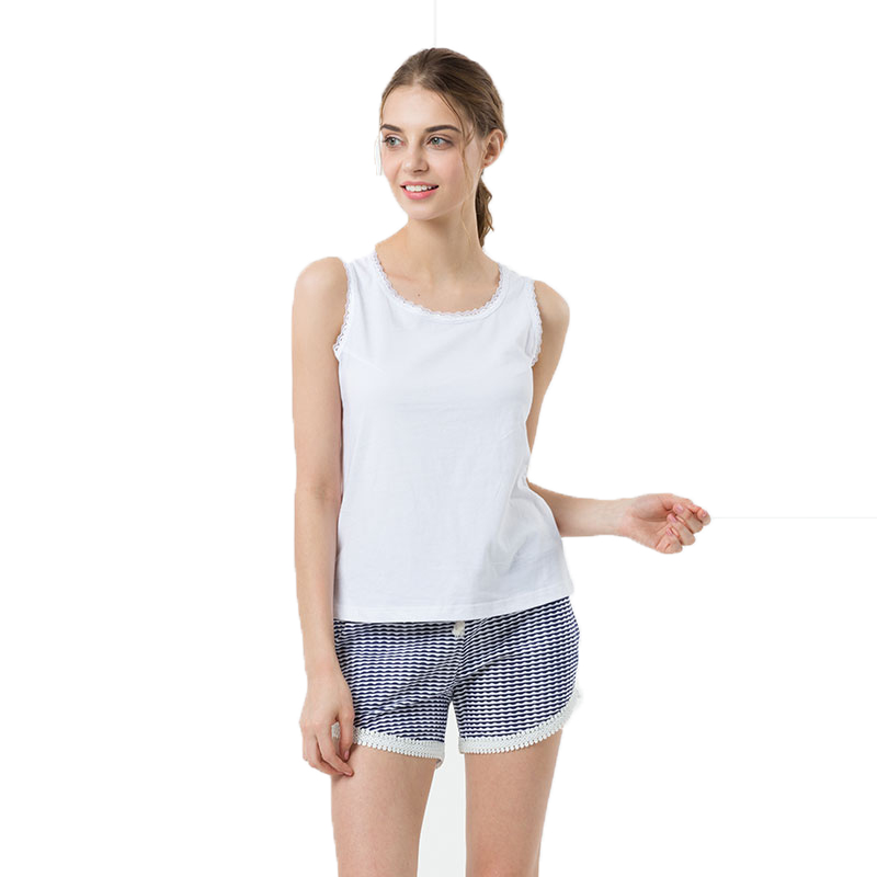 MiiOW/猫人女士女款背心短裤休闲运动修身户外家居服套装