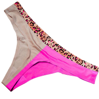 素肌棉性感豹纹低腰女士内裤内衣一片式无痕棉档三角裤女透气夏季