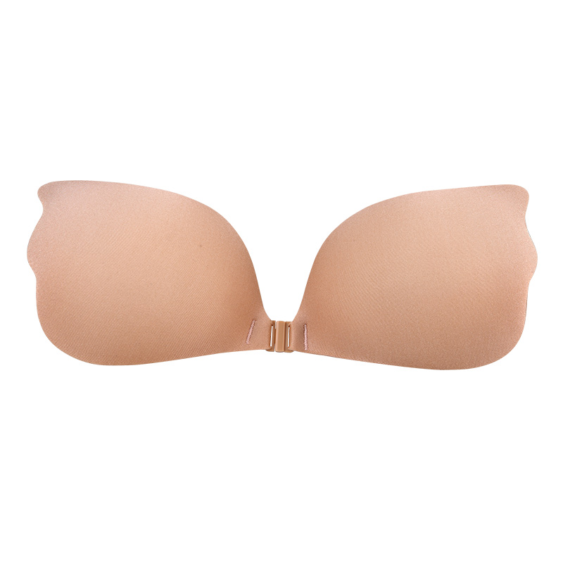 素肌棉大胸隐形文胸聚拢加厚胸贴乳贴无肩带露背新娘婚纱游泳内衣薄款小