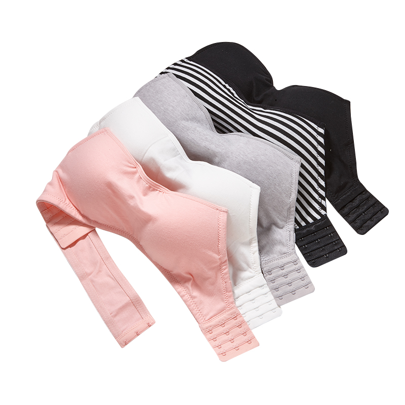 素几棉百搭少女内衣 抹胸无钢圈聚拢舒适隐形美背文胸