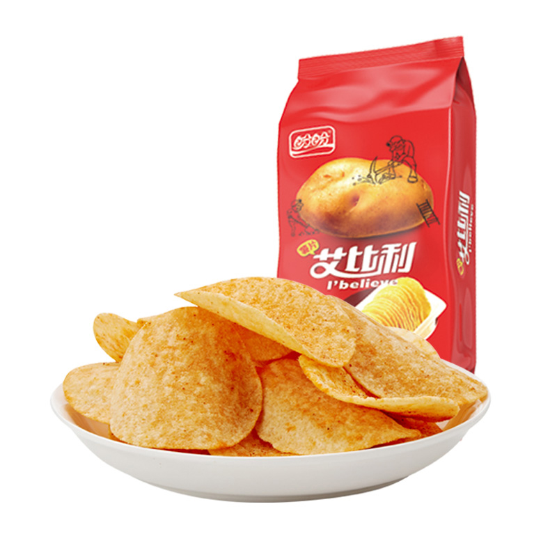 盼盼艾比利薯片168g 香辣味 办公室休闲小吃 膨化零食