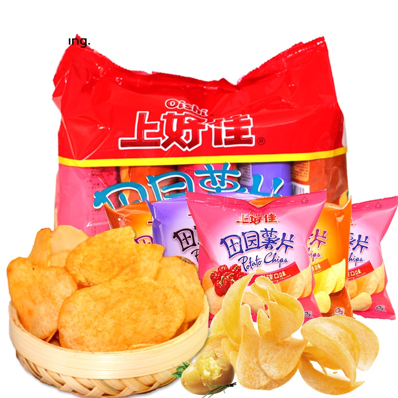上好佳田园薯片组合装 五连包 办公室休闲膨化零食品 儿童大礼包