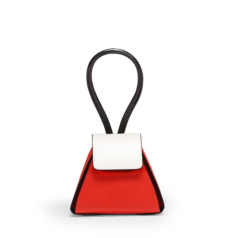 柯玛妮克 新款拼色牛皮女包 时尚潮流手提包斜跨包单肩包小包