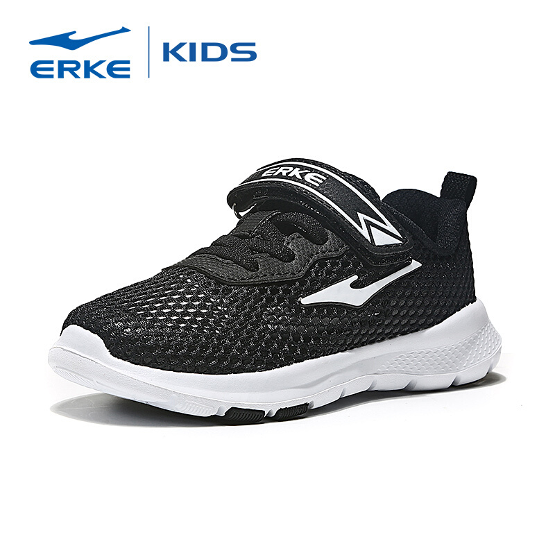 鸿星尔克（ERKE）童鞋男童运动鞋小童透气单网跑鞋魔术贴休闲鞋子63118203040