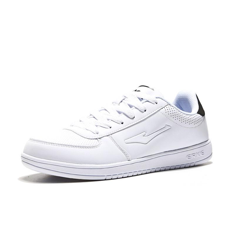 鸿星尔克（ERKE）男鞋2018新款休闲滑板男鞋运动鞋白色板鞋小白鞋男11118301224