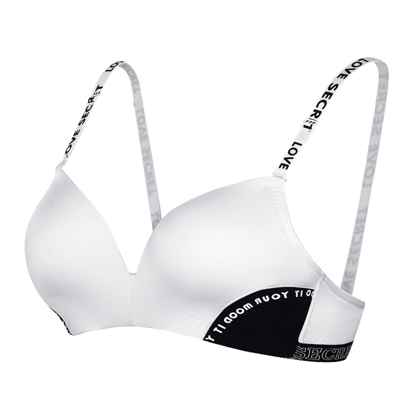 曲慕QuMu 无钢圈文胸聚拢性感字母时尚内衣女侧收副乳无痕胸罩QM7821