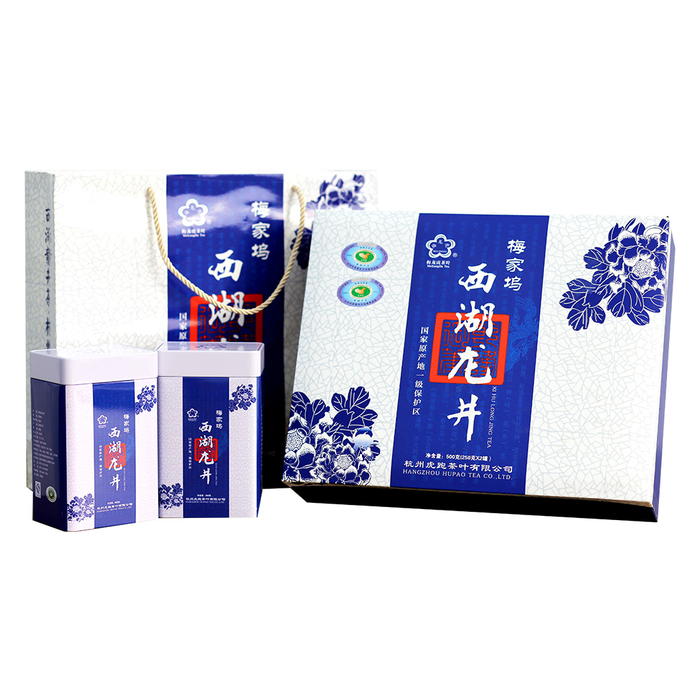 梅龙虎 茶叶 绿茶 龙井茶 特级西湖龙井礼盒 250g