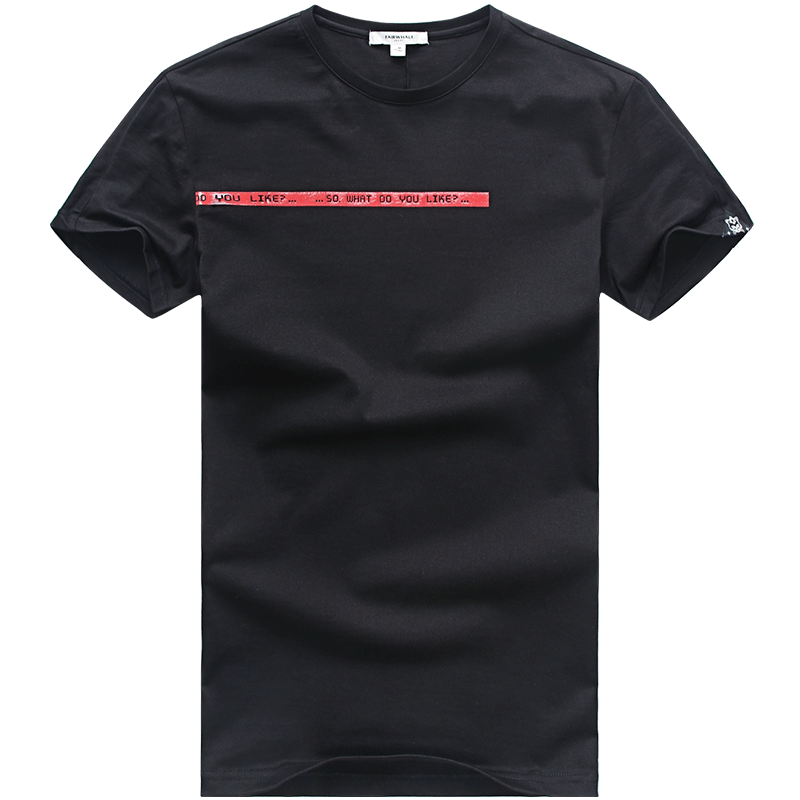 马克华菲短袖T恤男2018夏季新款纯棉圆领韩版修身潮流简约男短T恤