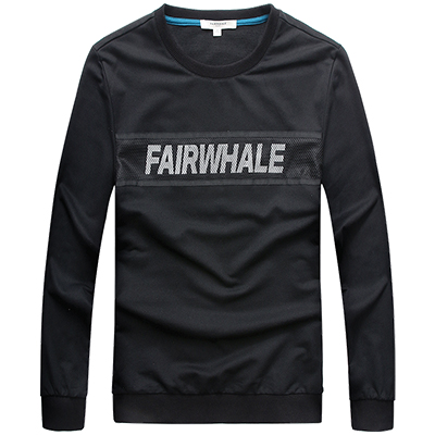 马克华菲卫衣男套头无帽2017新款薄款字母印花潮牌长袖T恤衫上衣