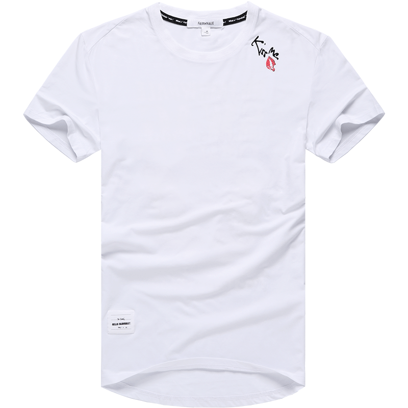 马克华菲短袖T恤男2018夏季新款韩版宽松圆领印花半截袖男装体恤