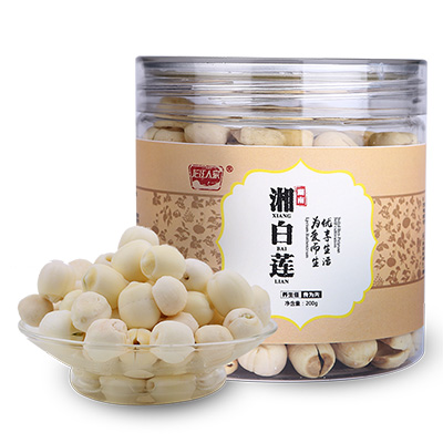 【苏宁超市】龙江人家 通芯白莲 湘白莲200g 莲子干货