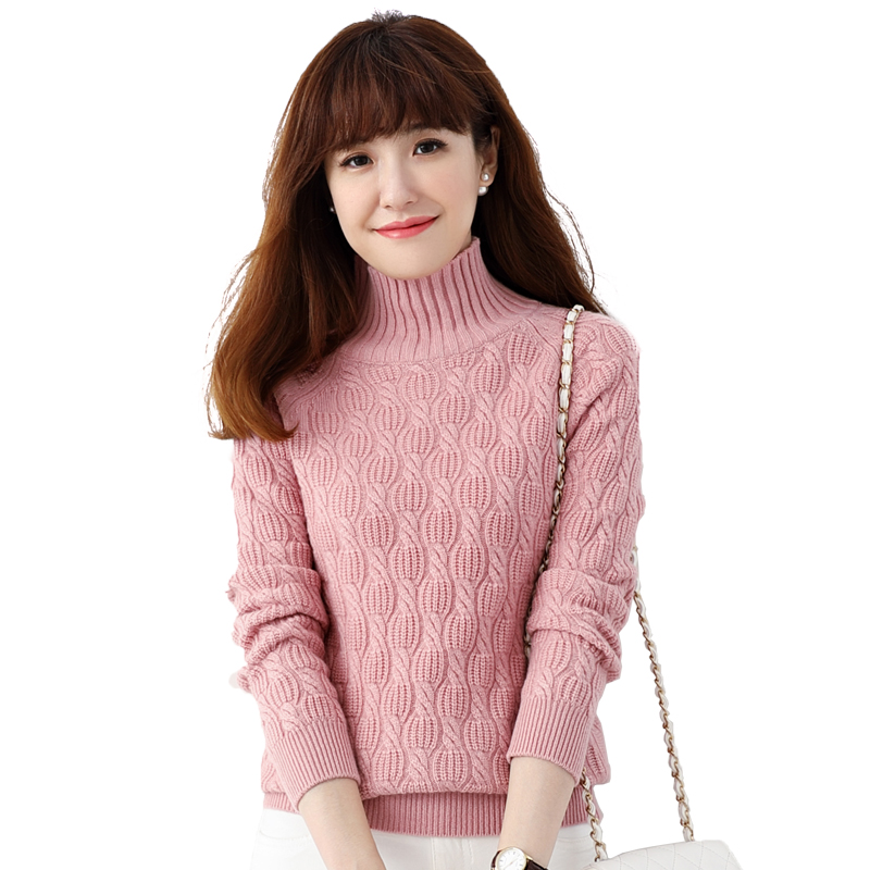 山羊绒衫女纯色修身套头针织衫XSHL1731