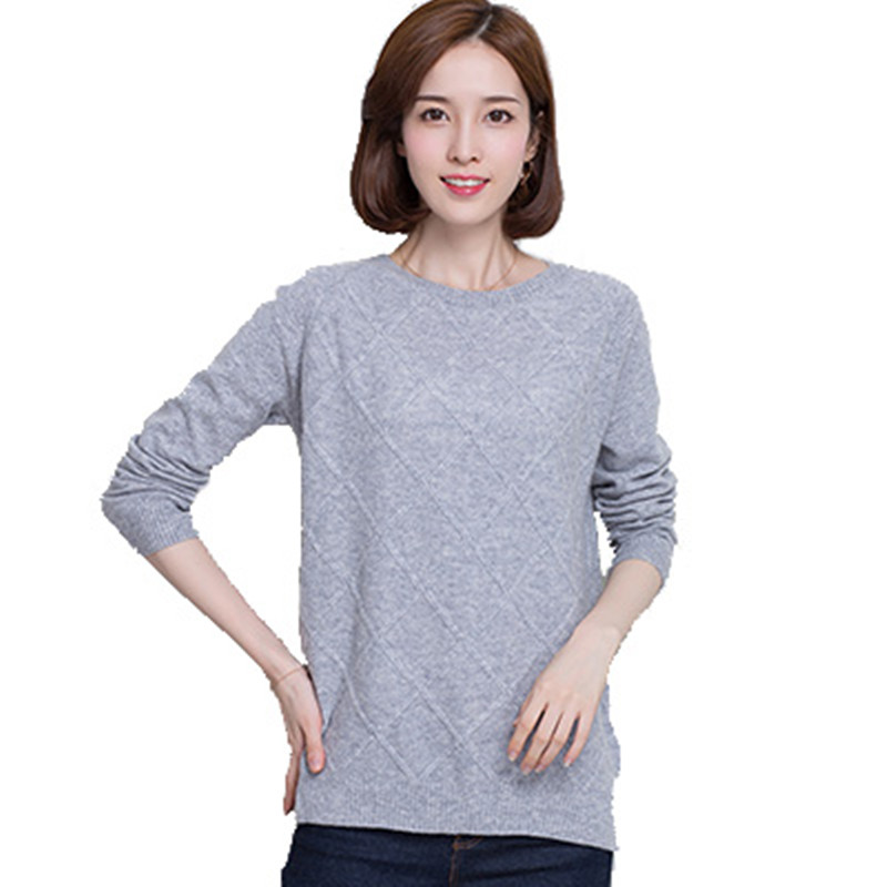 2017秋冬季新款女圆领羊绒衫短款YZX-5