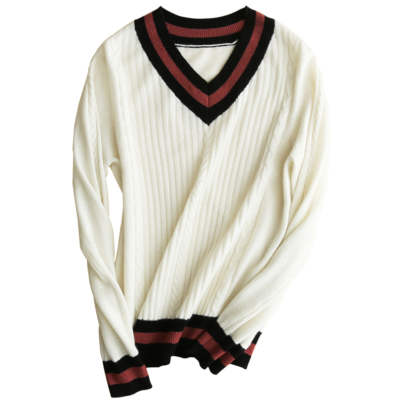 绒运利达秋冬新款女士V领打底羊绒衫套头MKL17-07