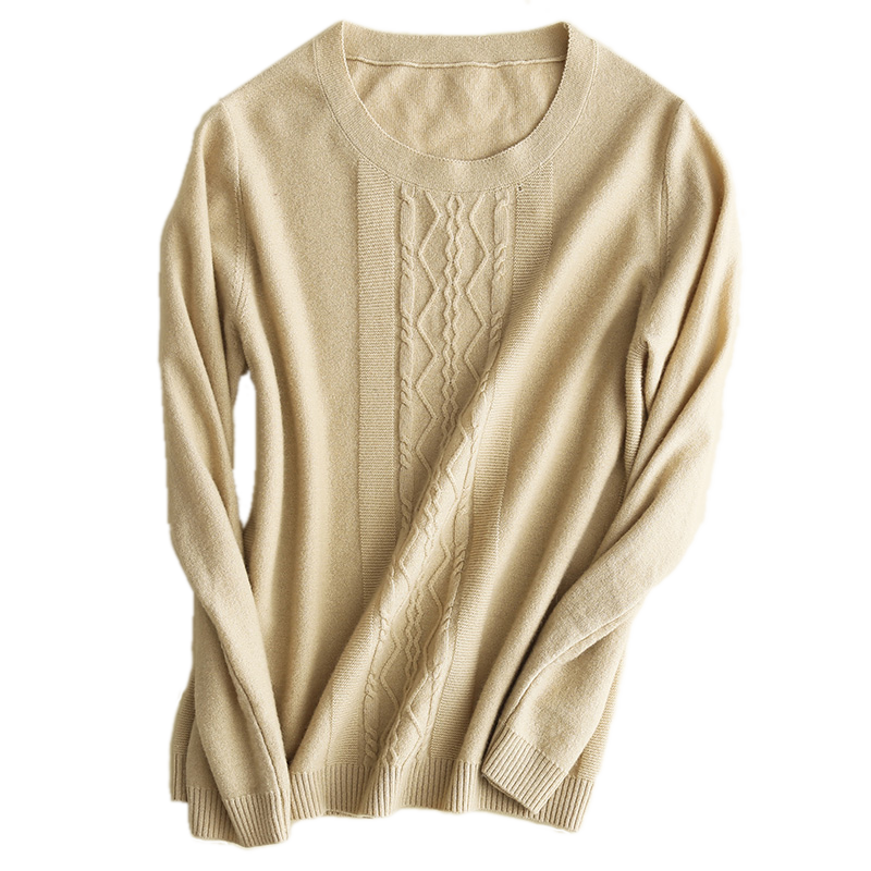 绒运利达山羊绒衫秋冬新款女士圆领打底羊绒衫套头MKL17-12（001-80）