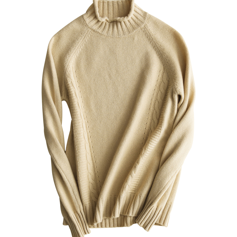 绒运利达羊绒衫秋冬新款女士半高领打底套头加厚M卡隆17-32