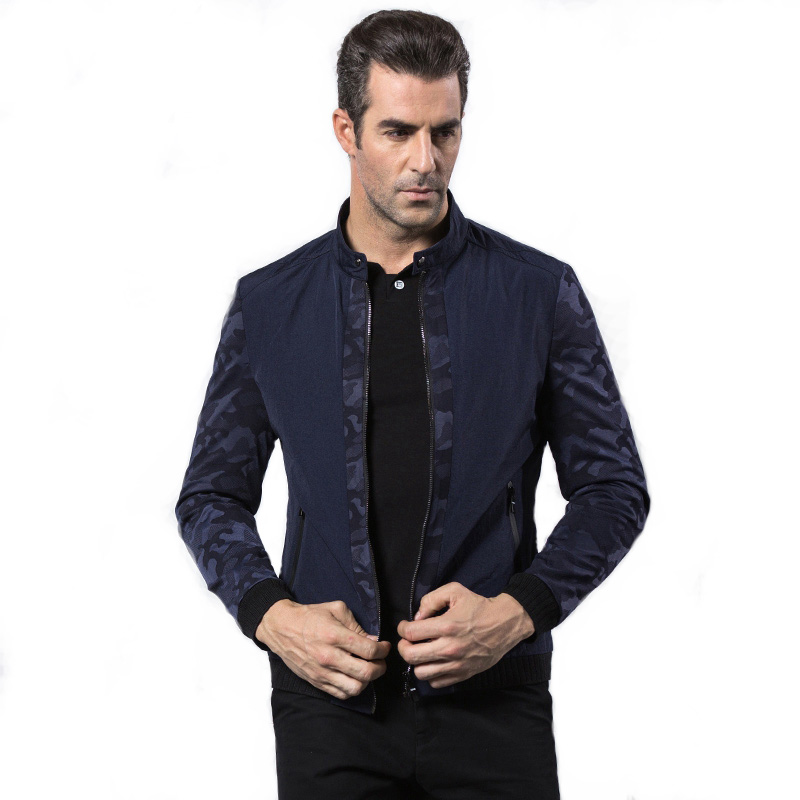 FORTEI富铤 夹克男士时尚立领迷彩休闲春秋新款外套
