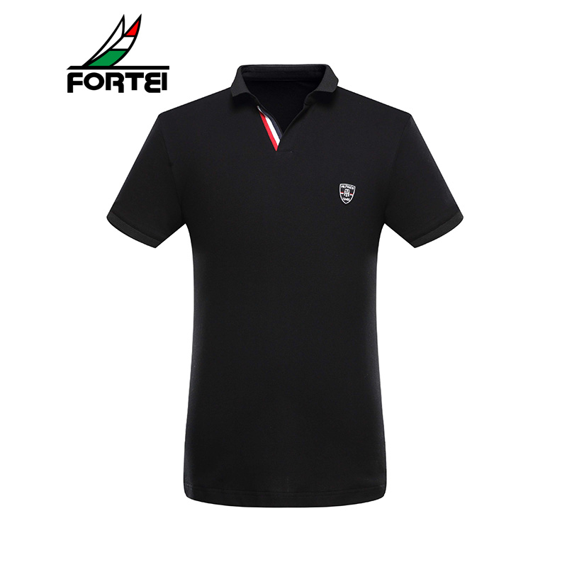 FORTEI富铤 POLO衫男士时尚休闲翻领棉质微弹夏季短袖T