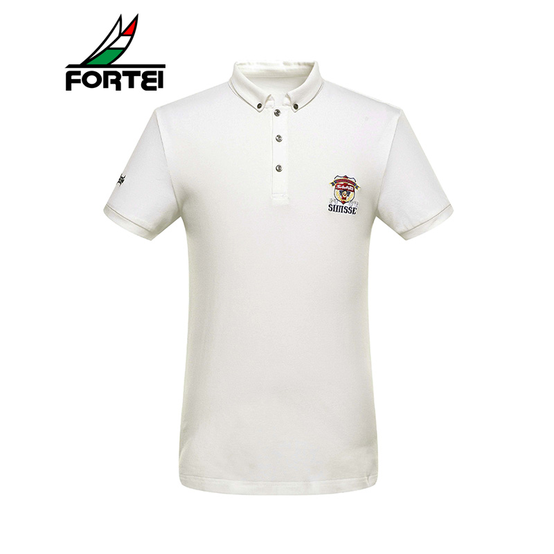 FORTEI富铤 POLO衫男士时尚休闲经典翻领棉质微弹夏季短袖T恤衫夏装