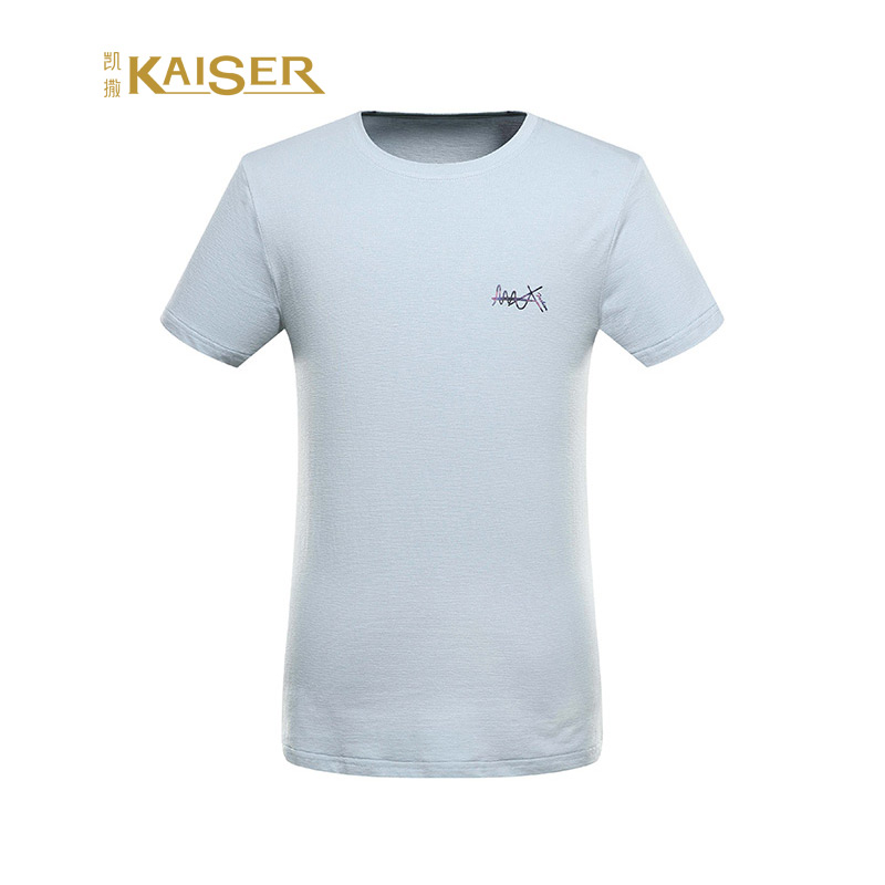 KAISER凯撒 短袖男士夏季圆领字母棉质半袖