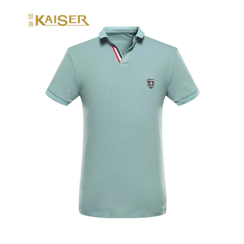 KAISER凯撒 POLO衫男士时尚休闲翻领棉质微弹夏季短袖T