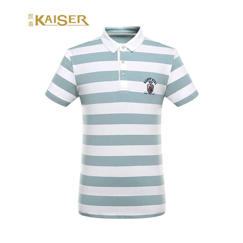 KAISER凯撒 POLO衫男士经典条纹时尚休闲短袖T