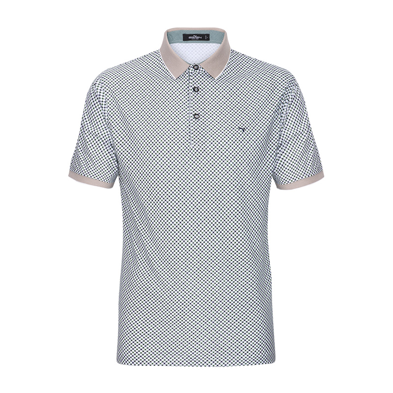 柒牌SEVEN男装短袖T恤夏季青年时尚休闲翻短T恤修身版男装