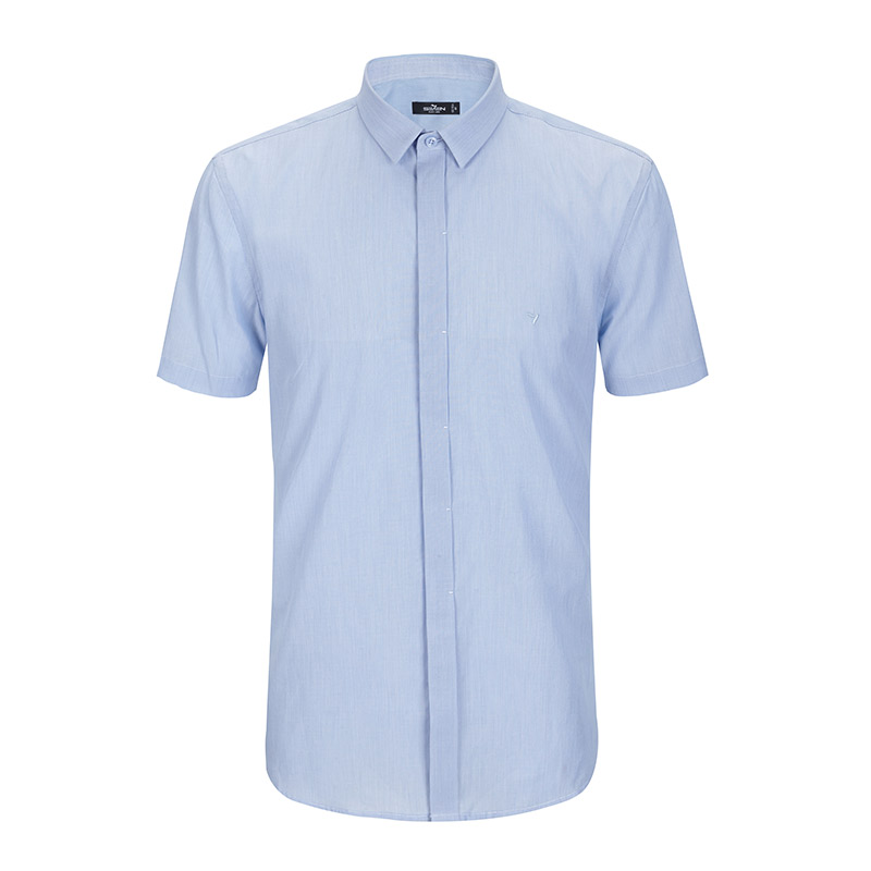 柒牌SEVEN男装短袖衬衫夏季青年男士纯色衬衣商务纯棉衬衫休闲衬衣