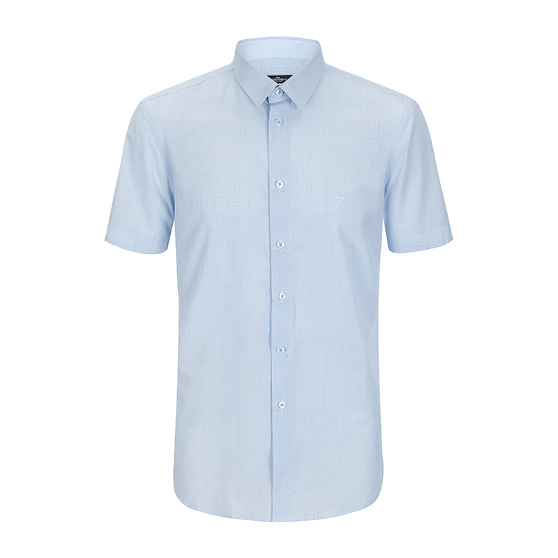 柒牌SEVEN男装短袖衬衫男士时尚简约商务风格纹衬衣男经典