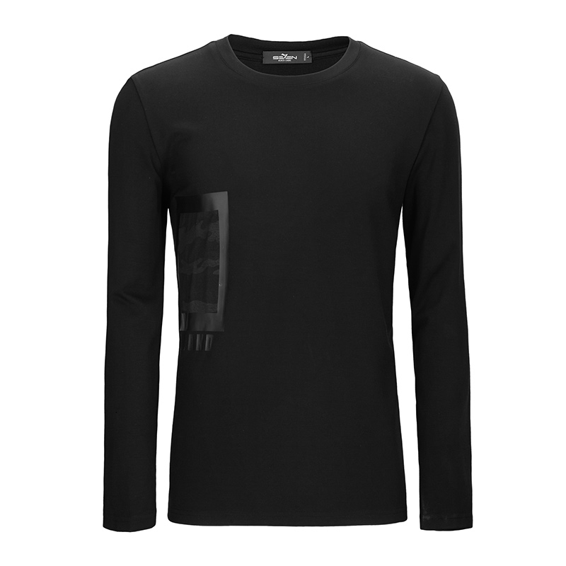 柒牌长袖T恤 休闲时尚长袖T恤衫春夏纯色男长t修身圆领112T58650