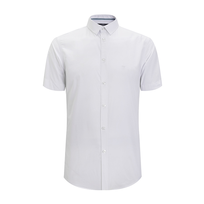 柒牌SEVEN男装短袖衬衫夏季修身商务翻领休闲衬衣纯色正装上班服
