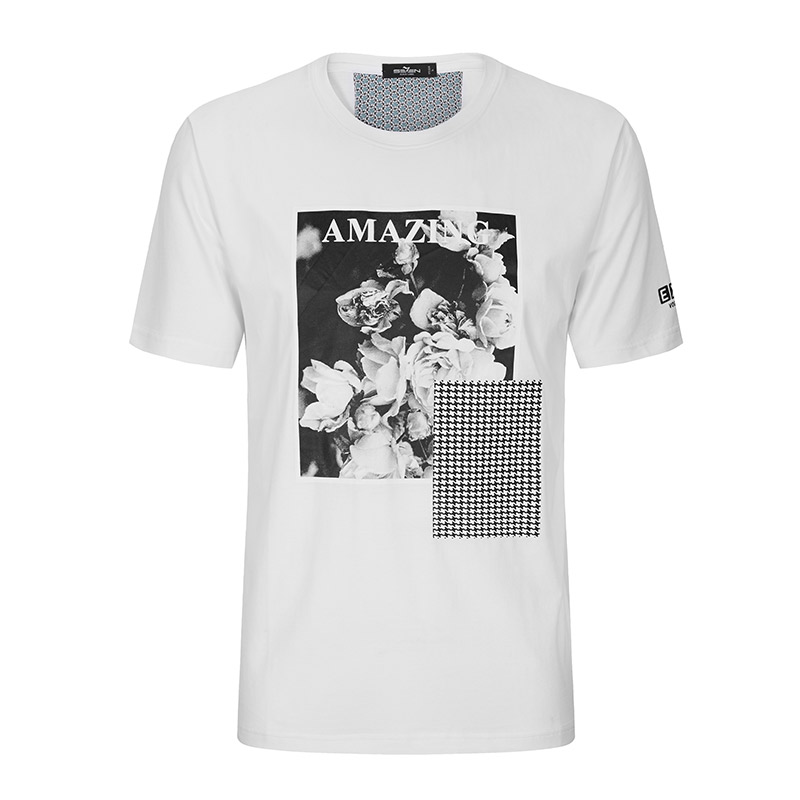 柒牌SEVEN男装圆领短袖T恤衫时尚休闲印花青年男潮T恤