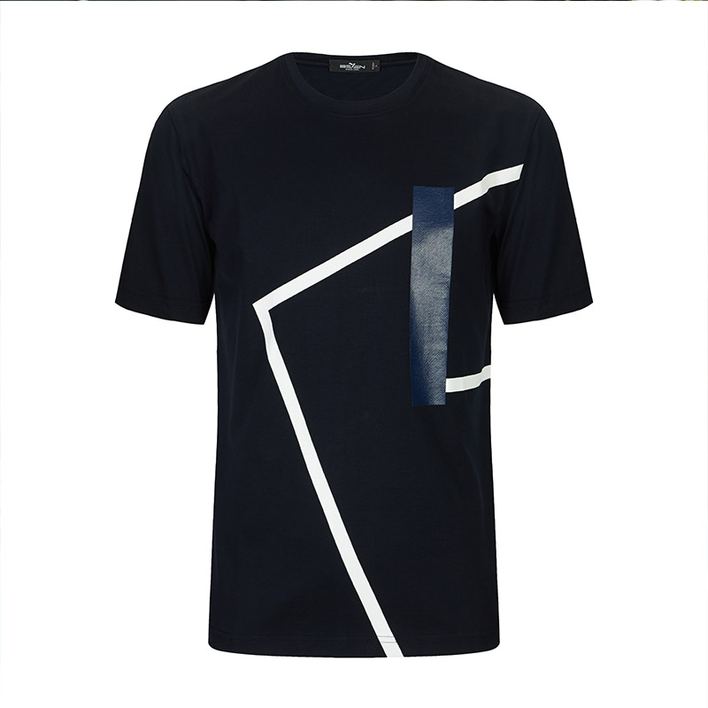 柒牌SEVEN男装短袖T恤男圆领夏季时尚潮青年修身纯棉印花