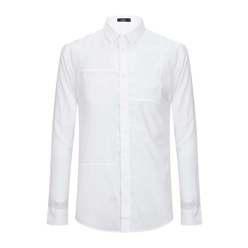 柒牌SEVEN男装长袖衬衫商务翻领纯棉纯色衬衫