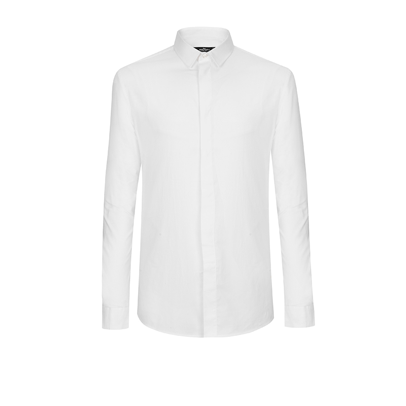柒牌SEVEN男装商务职业长袖衬衫新款修身白色正装衬衣