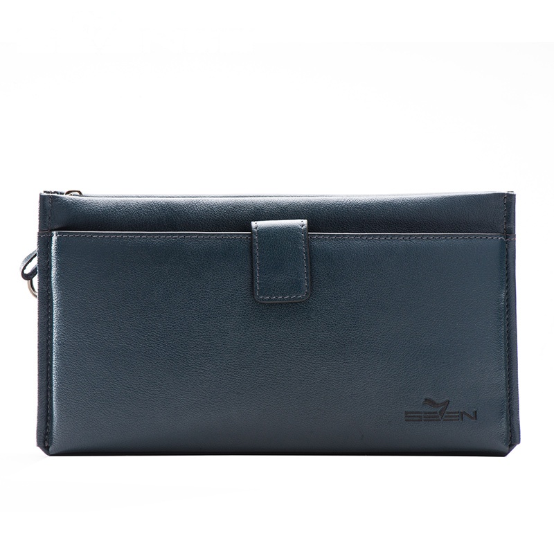 seven7/柒牌男士商务休闲手抓包墨绿色头层牛皮手拿包大容量钱包109P98400