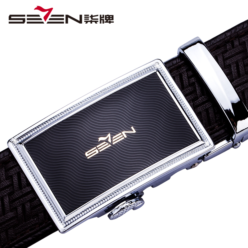 柒牌男士真皮自动扣皮带男头层牛皮男青年中年商务休闲腰带礼盒装109P90550