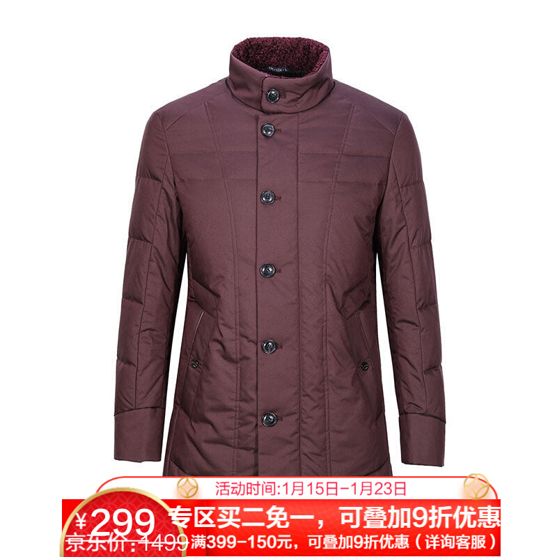柒牌SEVEN男装羽绒服秋冬季毛领保暖爸爸装中年商务休闲外套