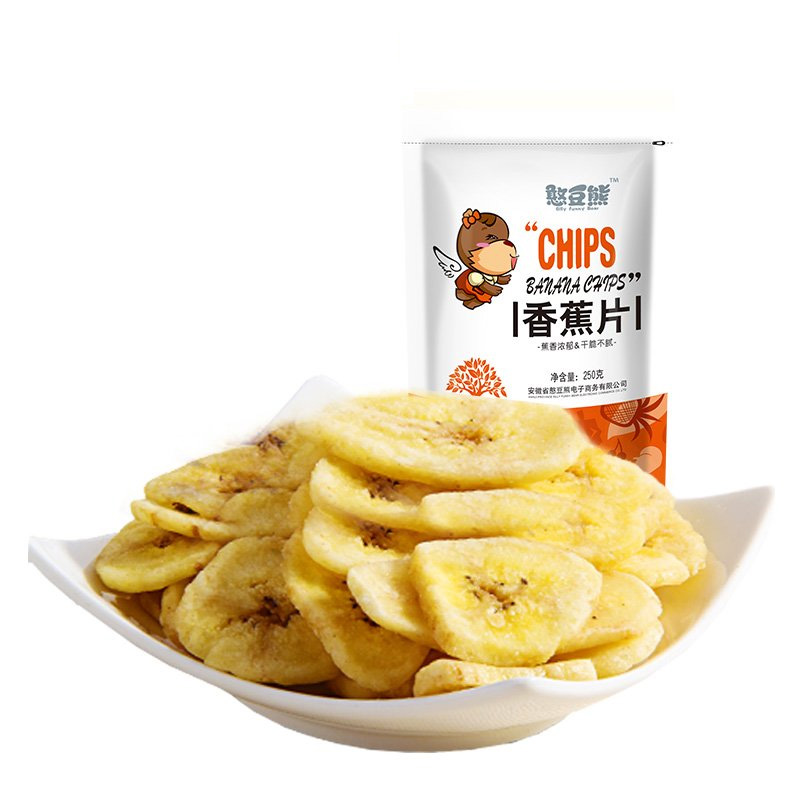 【憨豆熊】香蕉干 片干果 果脯休闲零食 250g/袋